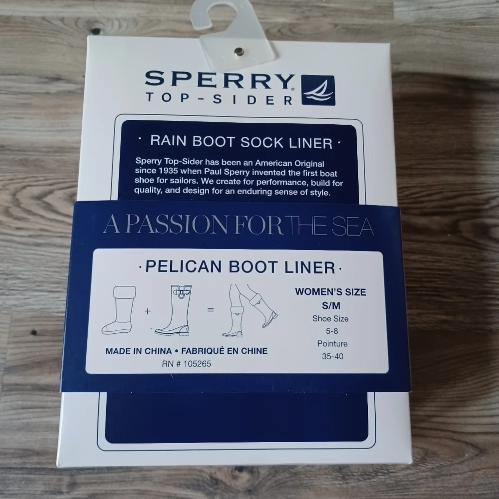 Sperry Top-Sider Pelican Rain Boot Sock Liner sz S/M